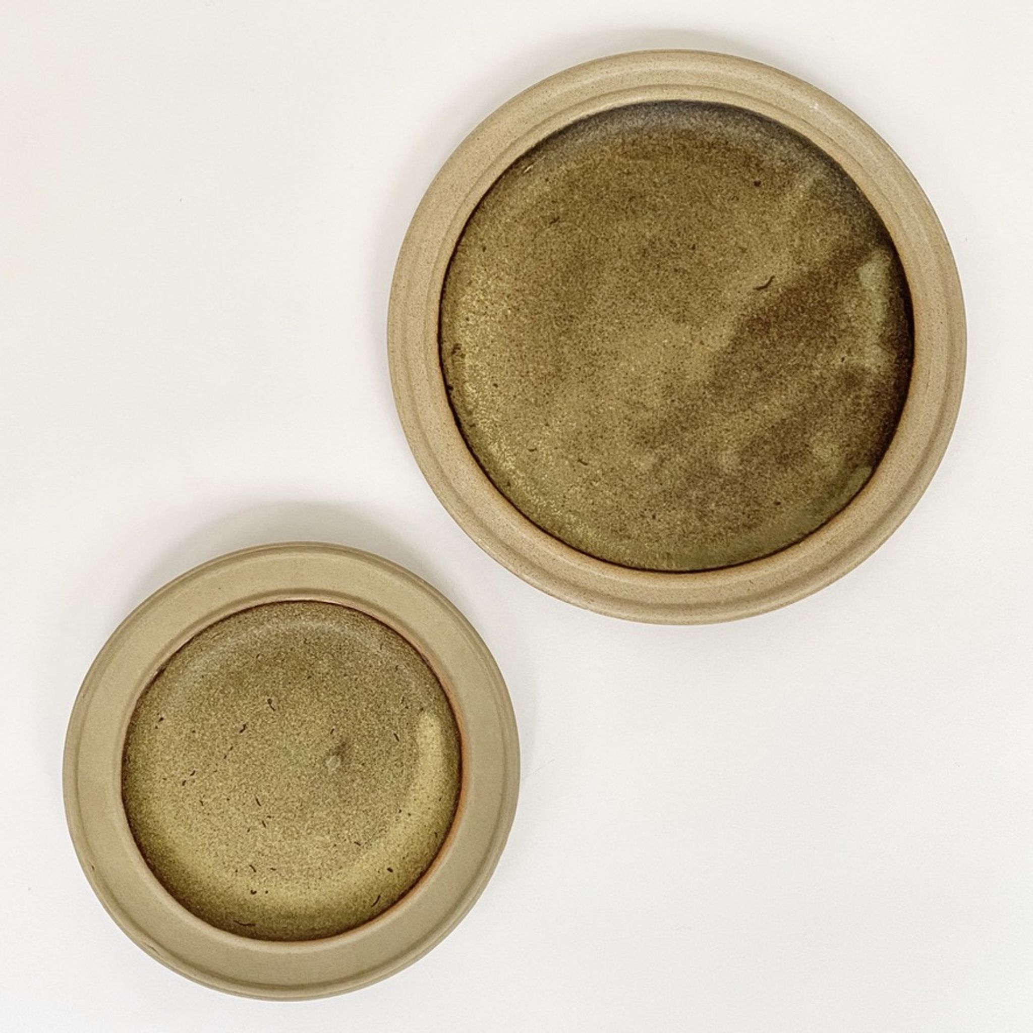 Vintage stoneware serving plates from the 70s