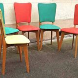 Set of 5 chairs + 1 free. 1960s.
