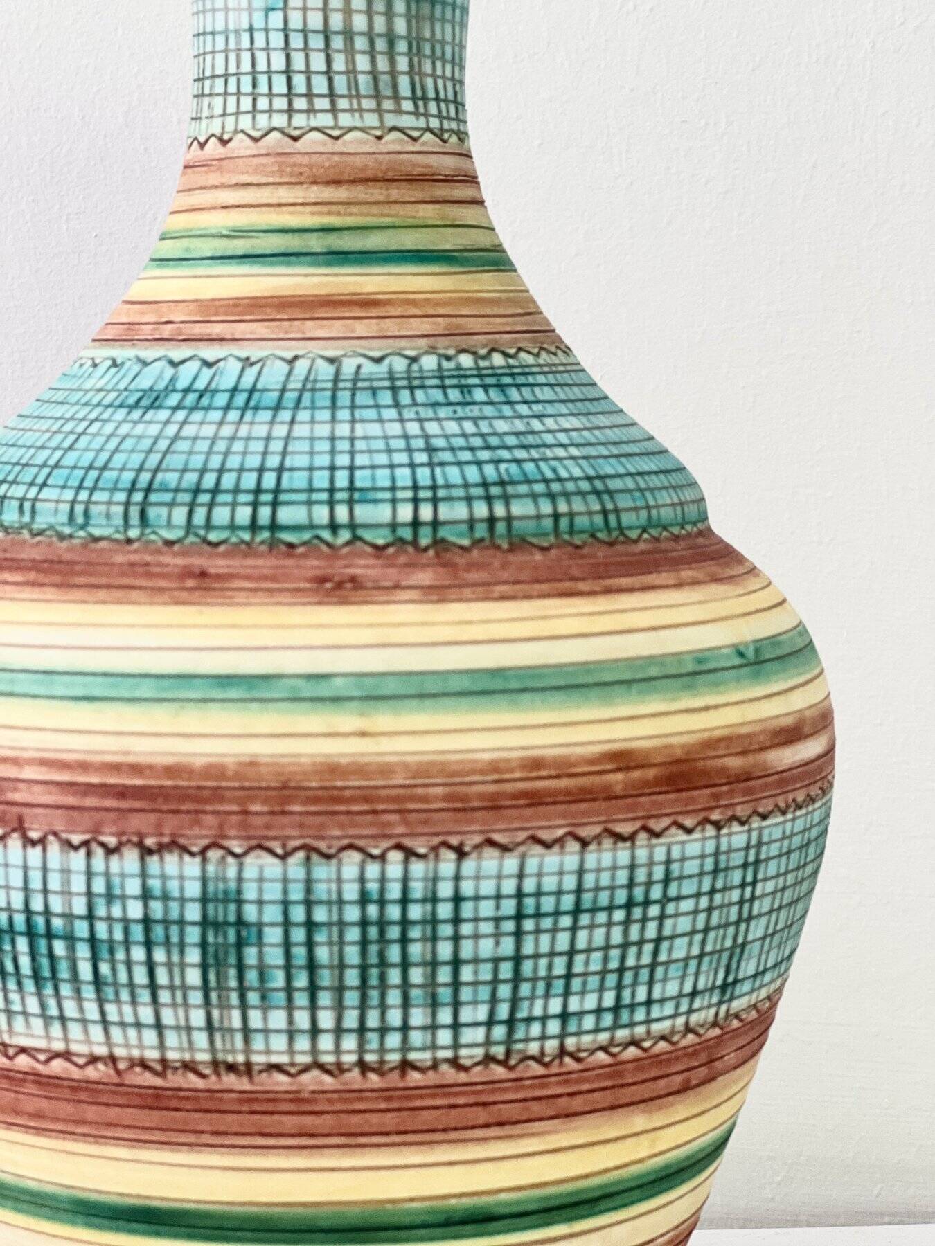 Vintage Vase • Glazed Ceramic • Aldo Londi • Bitossi • 1950