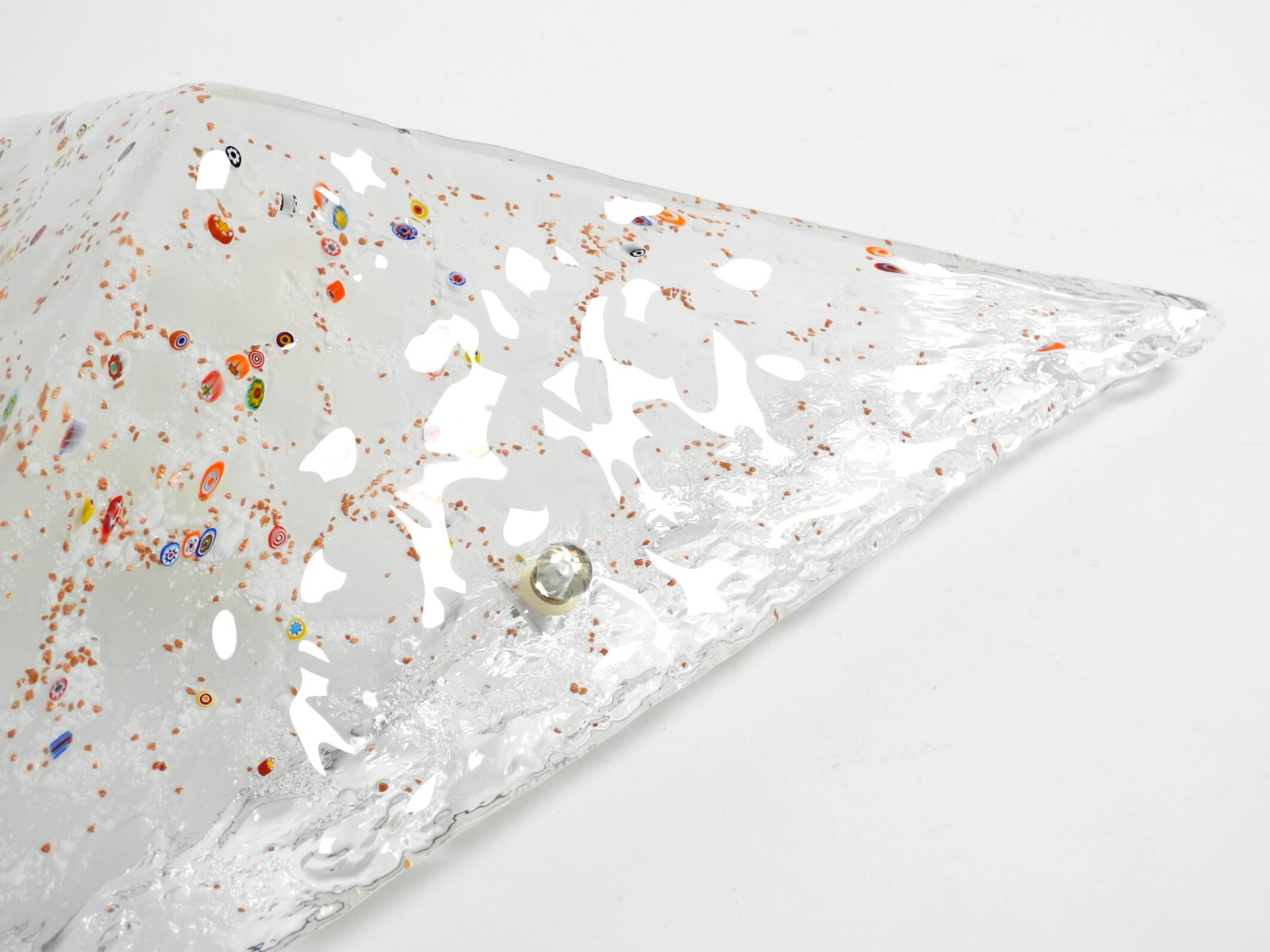 Post Modern Murano glass triangle ceiling lamp by Sylcom, Italy, 1985