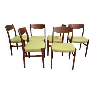 6 Teak Danish dining chairs by Glyngøre Stølefabrik 1960s