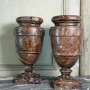 Pair of Sarrancolin marble urns, France 19th century