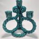Wicker ceramic candle holder
