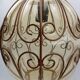 Vintage venetian pendant lamp in caged blown murano glass