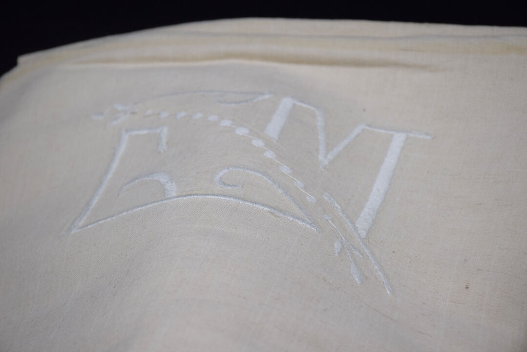 Drap ancien métis et lin XIXe