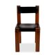 Pierre Chapo. Series of 8 "S11" chairs in elm and leather. 1960s-70s.