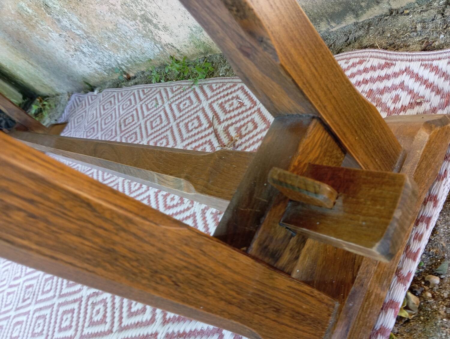 Pair of solid cherry wood farmhouse benches, 1950/60