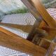 Pair of solid cherry wood farmhouse benches, 1950/60
