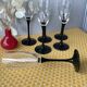 6 champagne flutes Luminarc pied noir