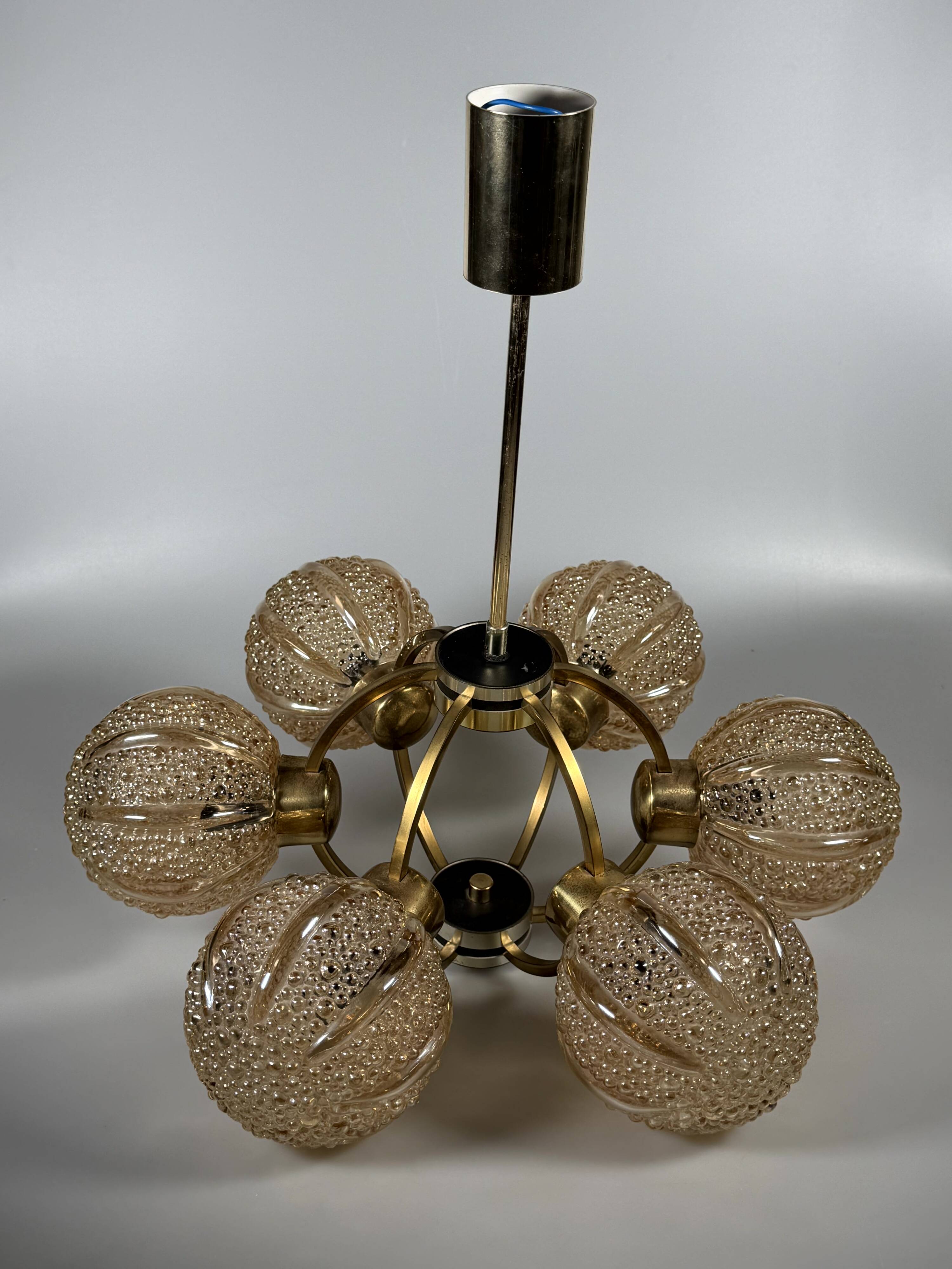 1960s 1970s 6-Light Sputnik Chandelier by Kaiser Leuchten Germany