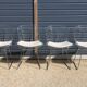 4 chaises Bertoia chromées avec galette