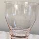 6 large pink art deco wine or water glasses with black stem