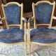Pair of Louis XVI cabriolet armchairs in cream and blue French elegance late 19th century