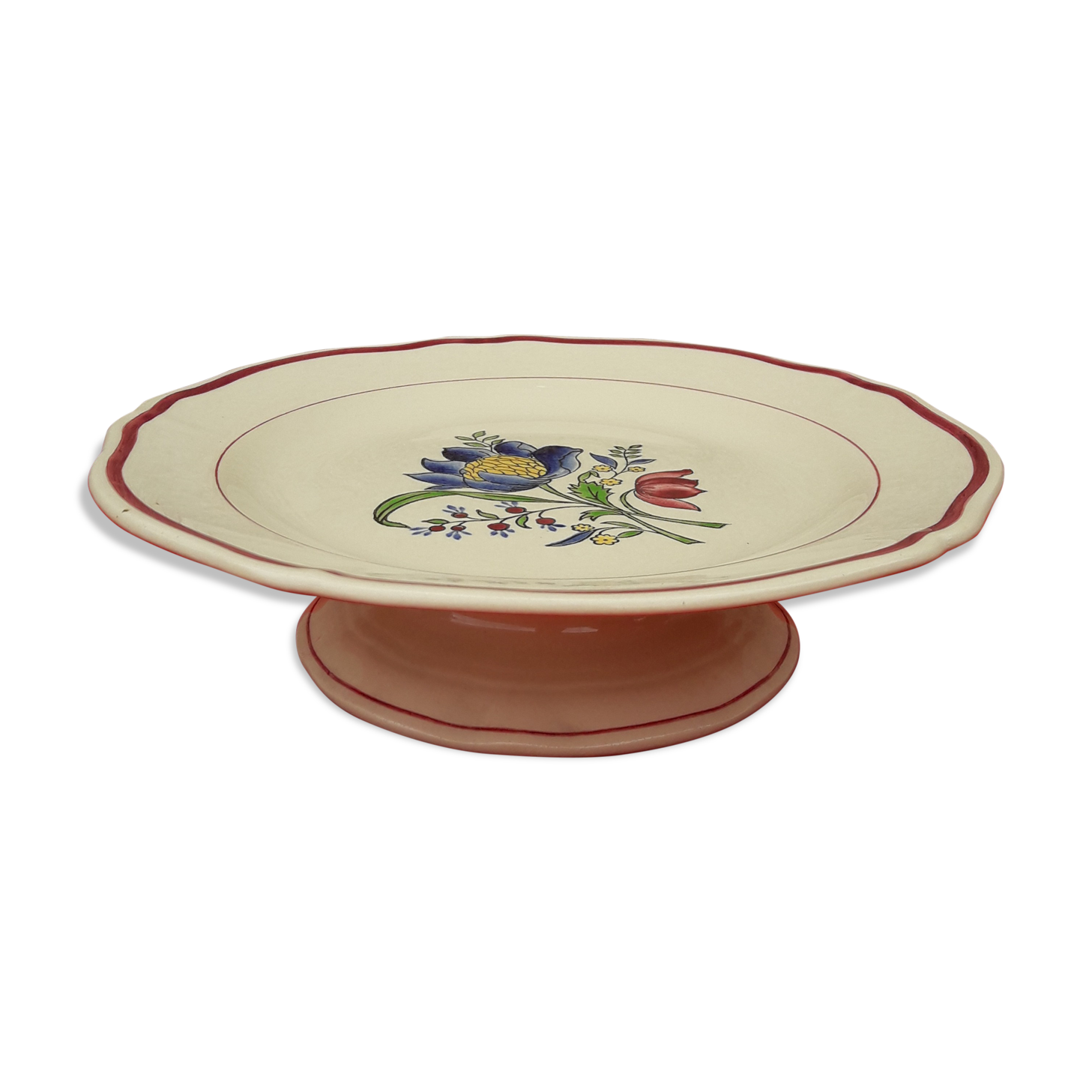 Flat on peedouche in earthenware of Gien model Savoie diam 24.5 cm