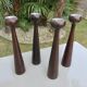 Pair of large Scandinavian teak candlesticks, vintage 1960.