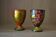 Set of 2 patterned wooden egg cups