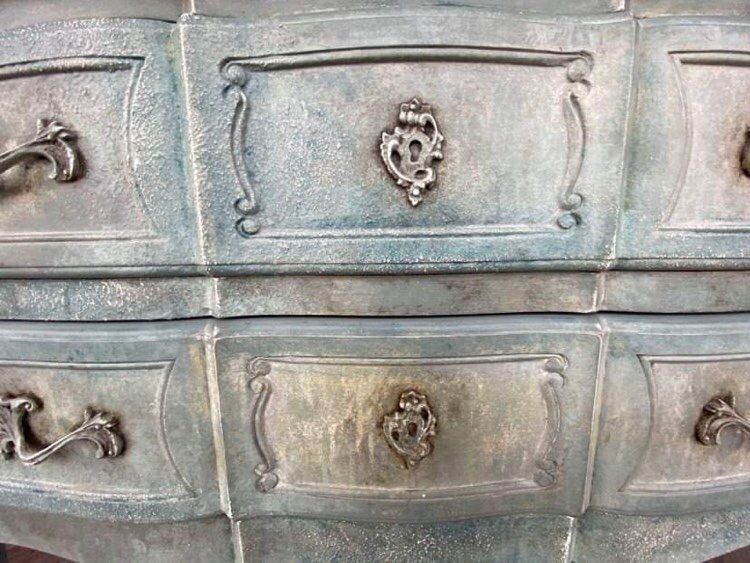 Patinated Louis XV style chest of drawers