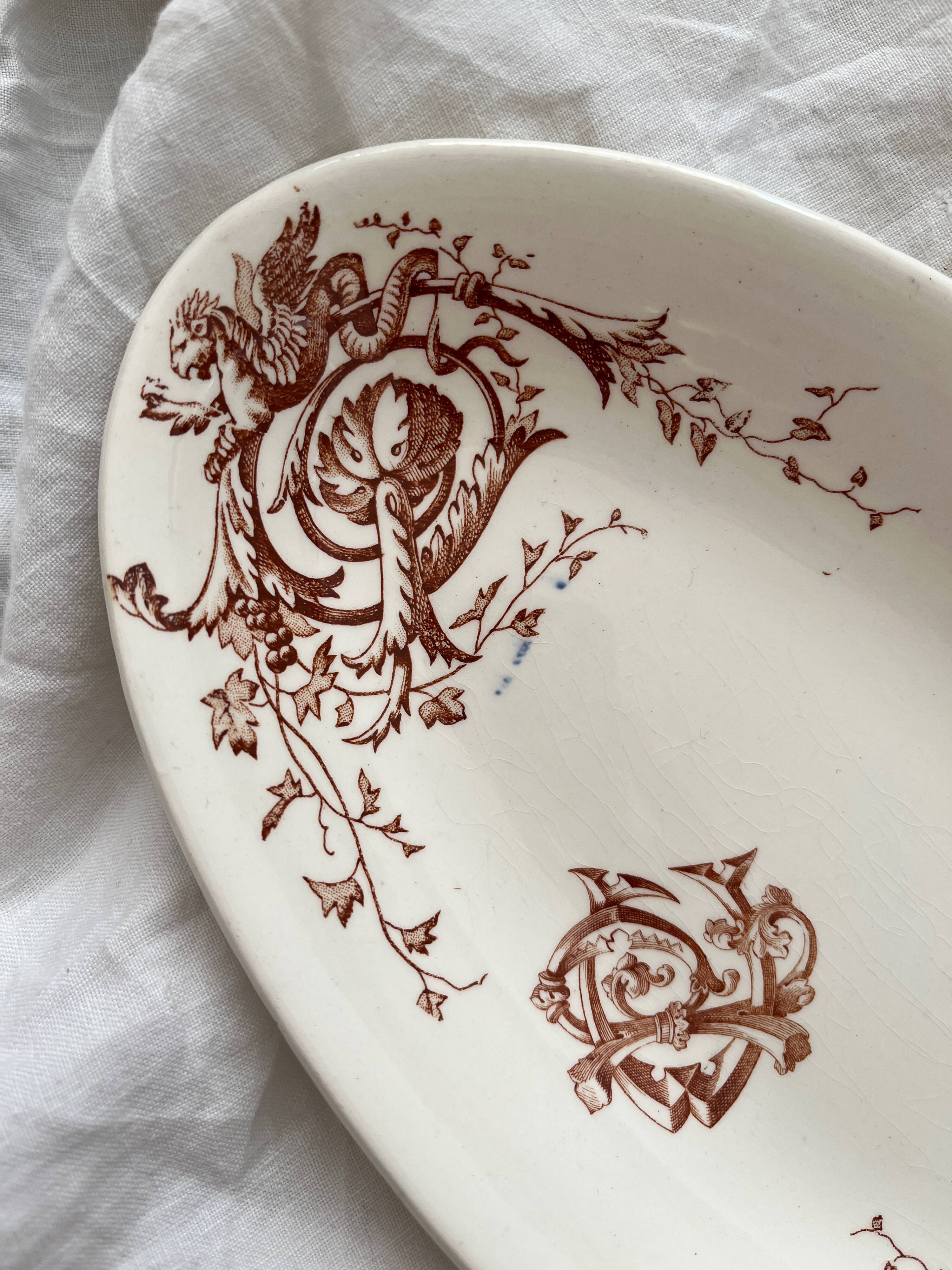 Oval ironstone dish "Joinville" KG Lunéville