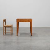 Art Deco Birch‑Veneered Side Table with Drawer, France 1920s