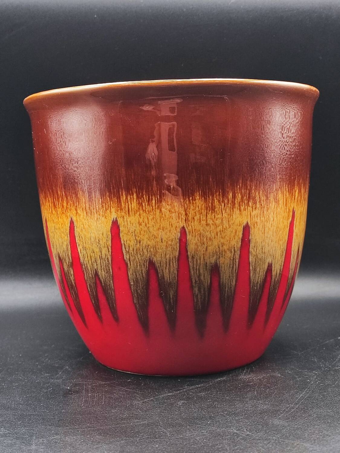 Vintage hand decorated La Céramique de Paris plant pot