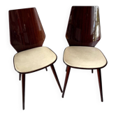 Pair of lacquered wood Baumann chairs