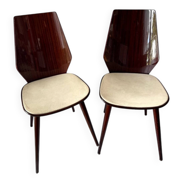 Duo de chaises Baumann bois laqué