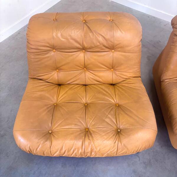 Ensemble de fauteuils en cuir vintage, années 1970