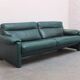 Green leather 3-seater 'DS-70' sofa by De Sede, 1980s