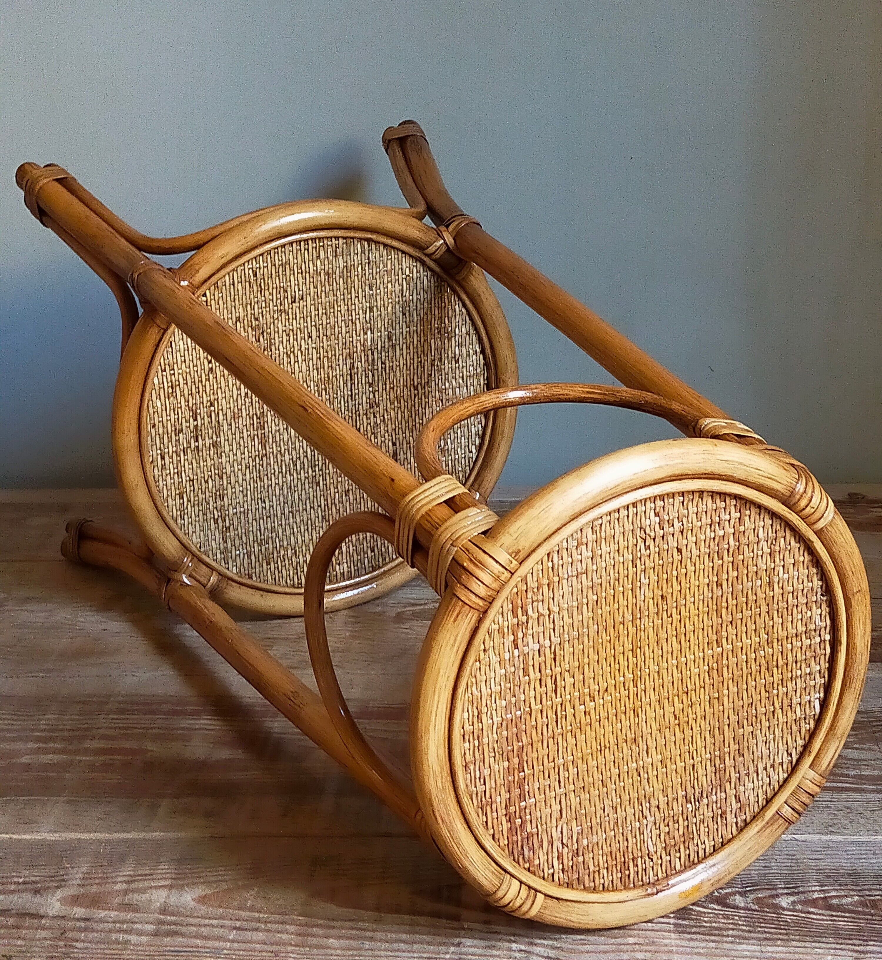 High harness in vintage rattan