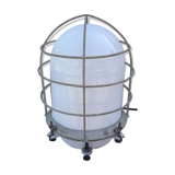Navy in metal and white opaline lamp