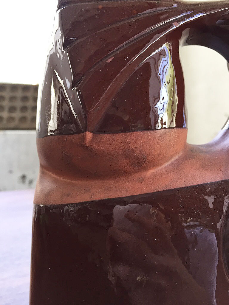 Ceramic pitcher vase polymorphic woman art deco