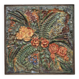 Ceramic floral relief wall sculpture by Neubauer, 1970s