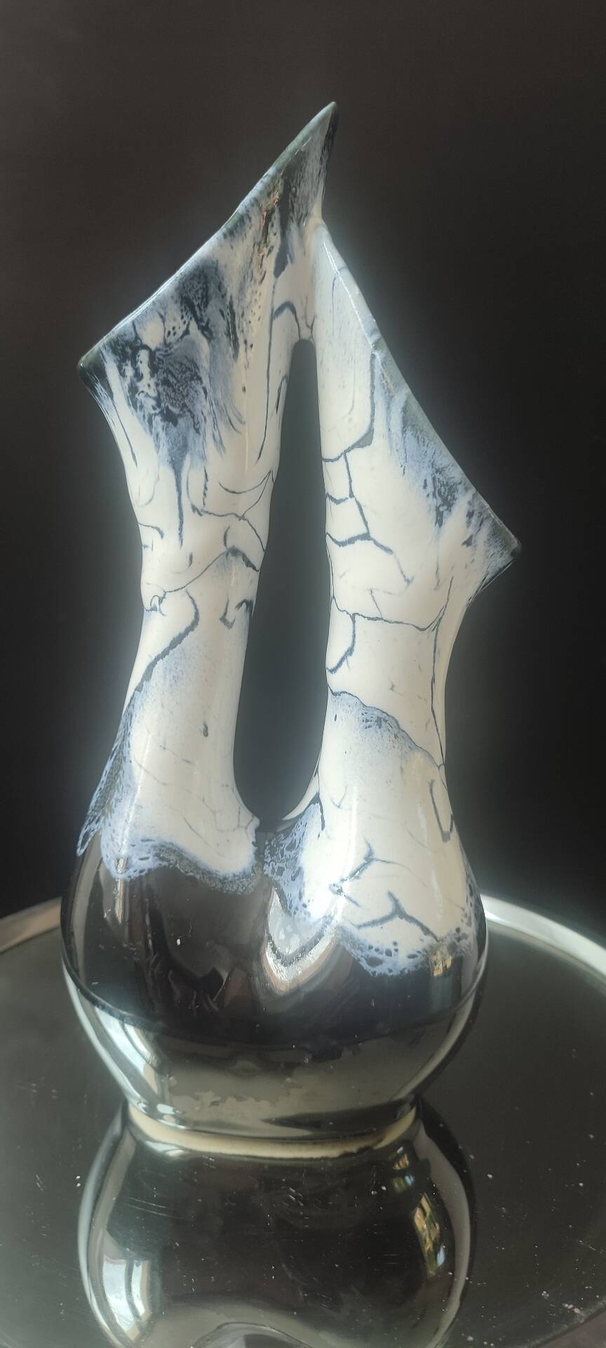 Sculptural ceramic vase Alpho (Alphonse Mouton) 24 cm