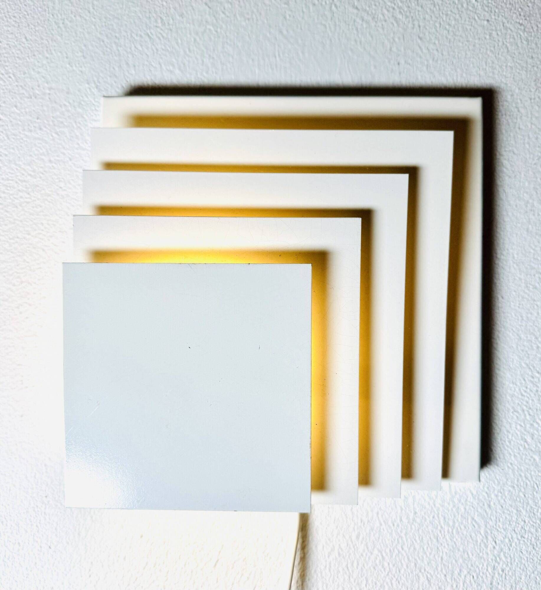 Geometric Square Layered Wall Lamps By Unknown Designer, The Netherlands 1960S