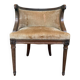 Fauteuil de bureau en tonneau – Style Louis XVI – Têtes de béliers – Bois s