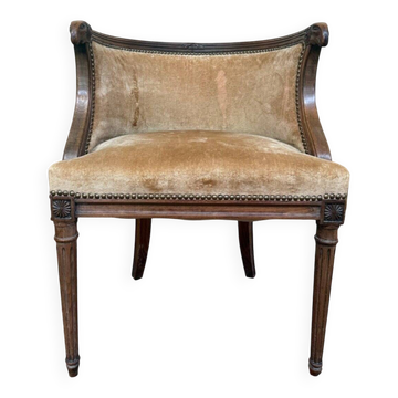 Barrel office chair – Louis XVI style – Ram's heads – Wood s