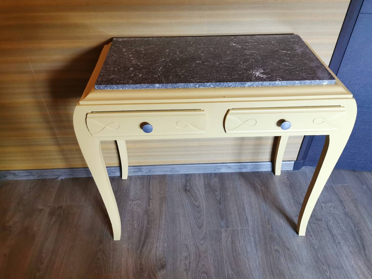 Grey marble art deco console