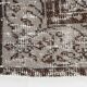 Gray & black floral turkish vintage rug