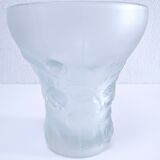 Josef Inwald glass vase with rose decoration H. 20 cm