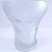 Josef Inwald glass vase with rose decoration H. 20 cm