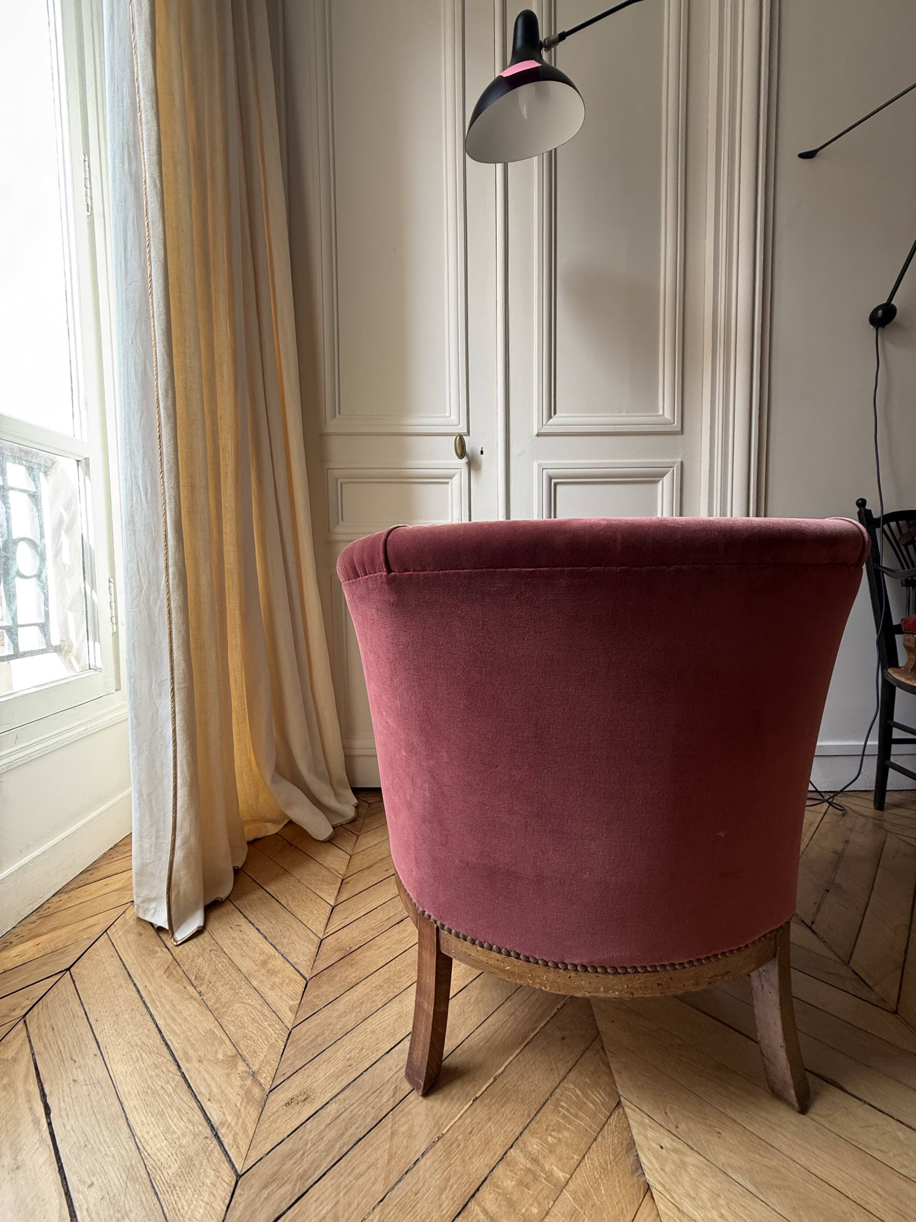 Paire de fauteuils tonneau