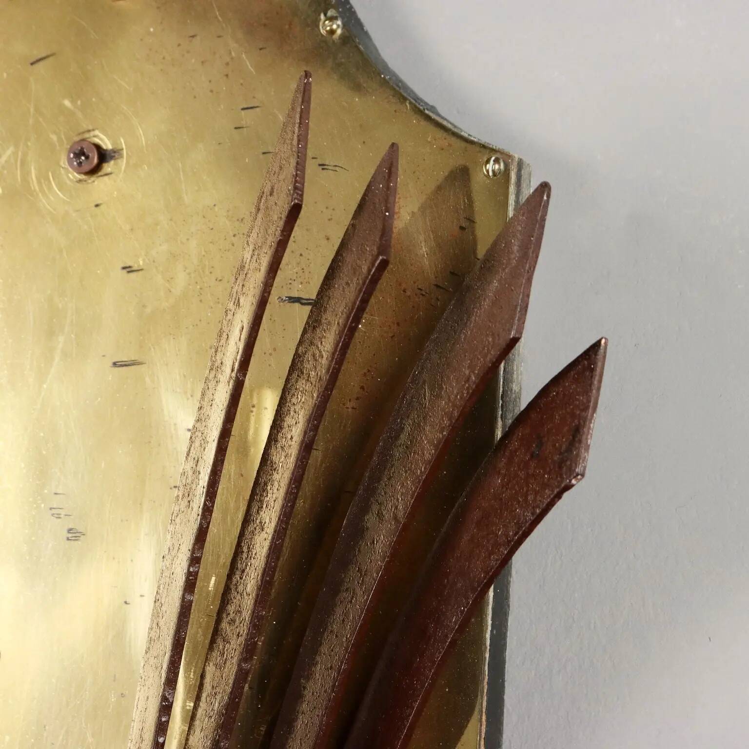 Antique wall sconces with 3 lights in wrought iron, Italy, 20th century