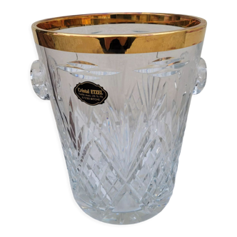 Champagne crystal bucket signed etzel Lorraine