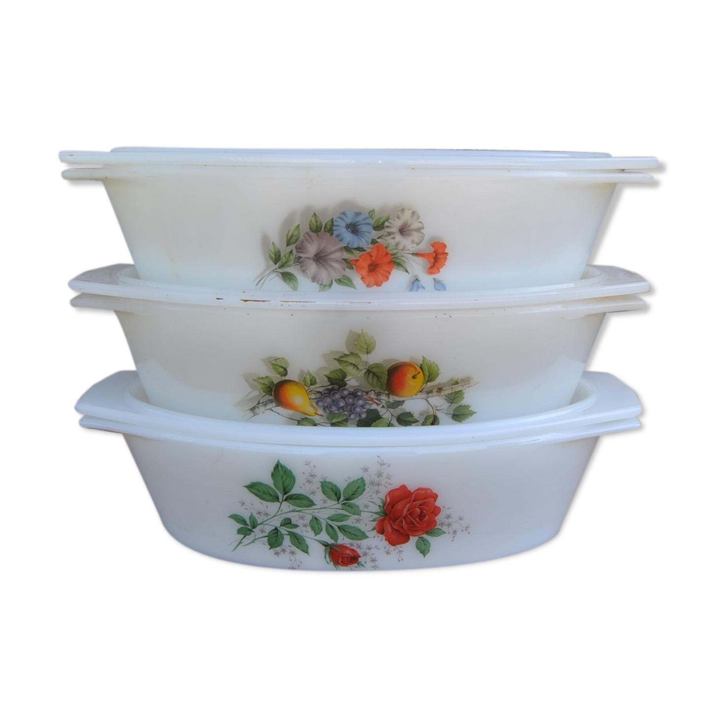 Oval dishes various models - arcopal - 70s - authentic vintage