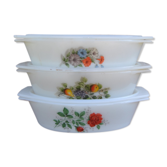 Oval dishes various models - arcopal - 70s - authentic vintage