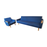 Duo 1 sofa daybed 1 club chair year 50 60 blue