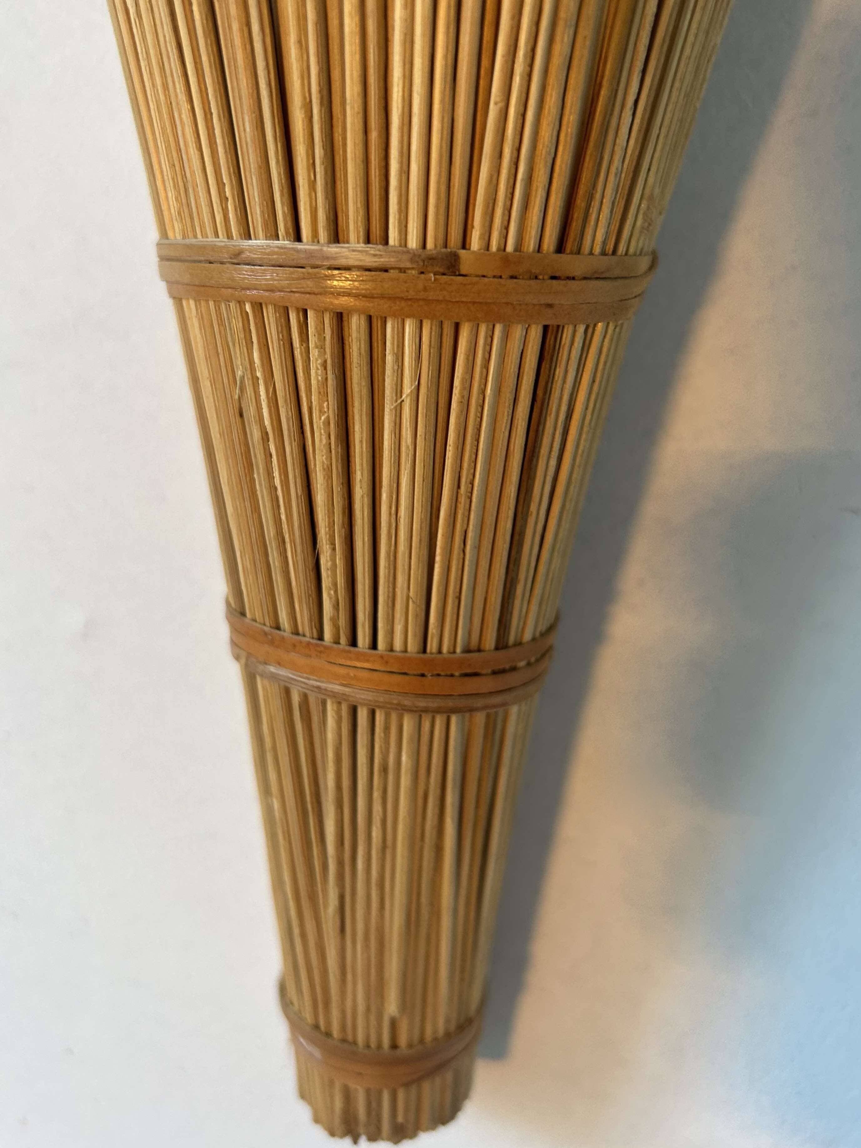 Pair of wicker wall lights, France 1980