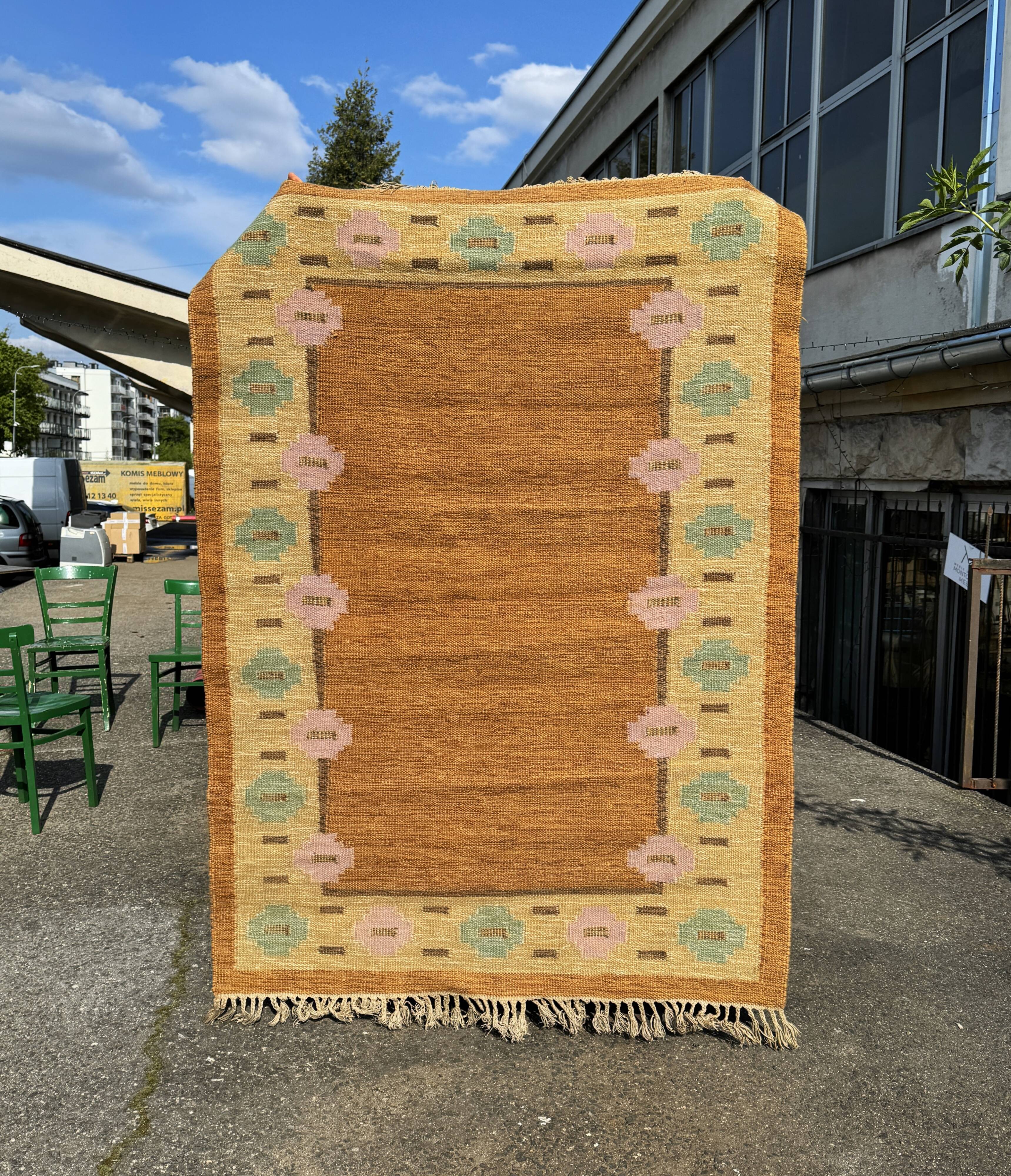 Röllakan wool carpet, sweden 1960s/1970s, vintage, mid-c modern