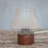 Vintage table lamp, Philips lamp, wood and glass lamp