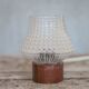 Lampe de table Philips vintage en bois et verre